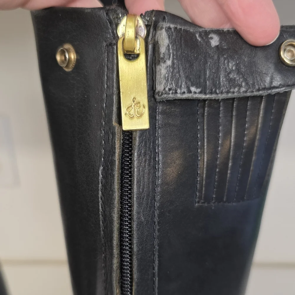 Sam Edelman Dara Tall Black Leather Riding Boots | Size 5M